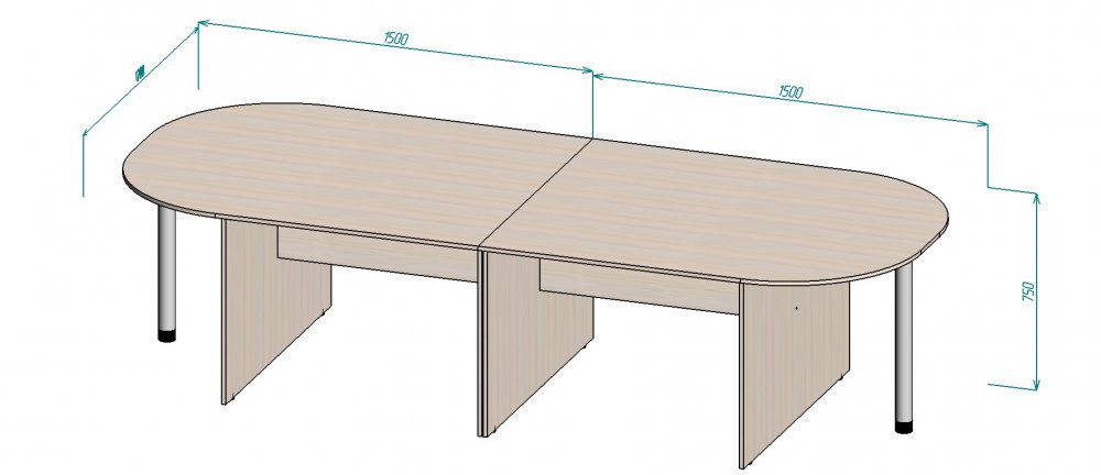 Стол 3000х1200х750